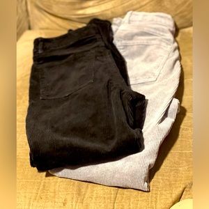 Two pairs of H&M divided corduroy skinny/straight cut pants